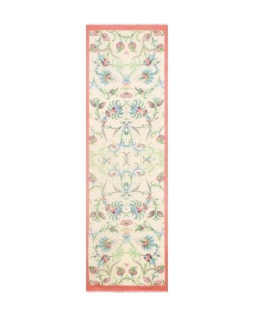 Etro Metallic Tosca Floral-Print Scarf