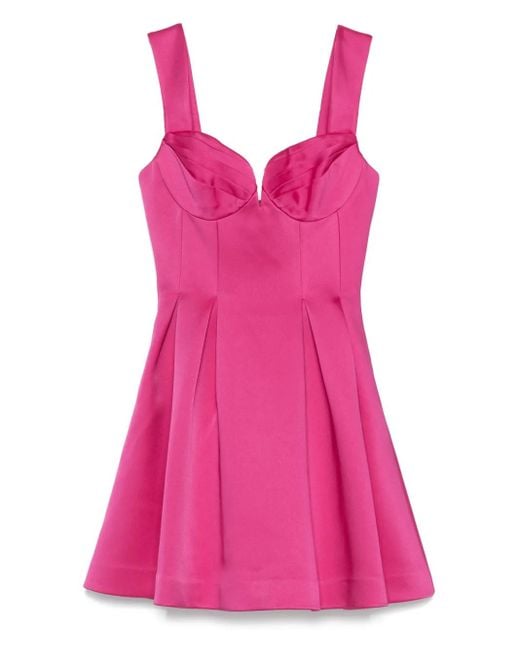 Abito Corto Plissettato Con Scollo A Cuore di Rebecca Vallance in Pink