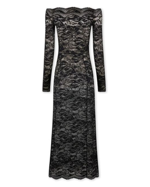 Rabanne フローラルレース ドレス Black