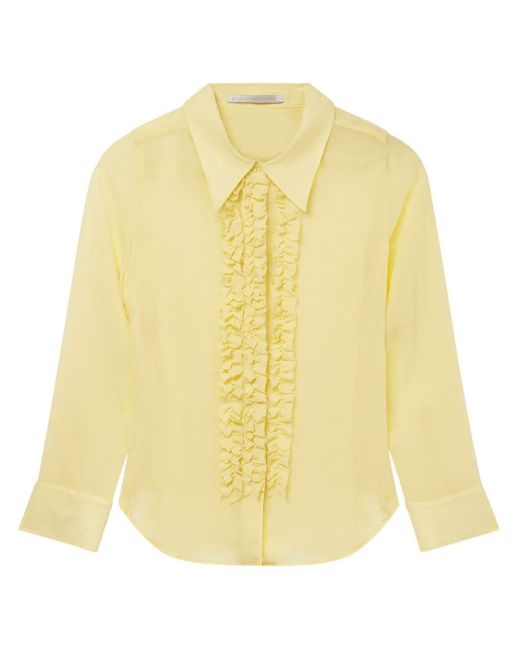 Chemise en soie à volants Stella McCartney en coloris Yellow