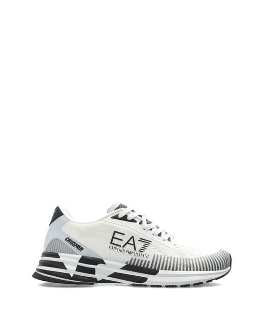 EA7 White Sports Shoes With A Logo for men
