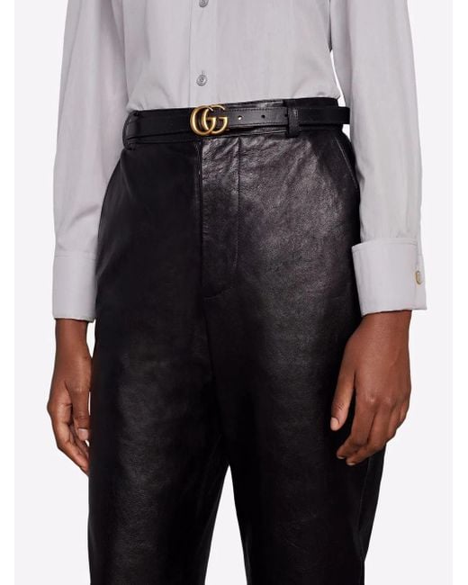 Gucci Black Reversible Logo-Plaque Belt