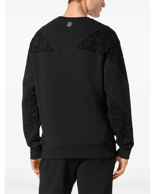 Philipp Plein Black Monogram Sweatshirt for men