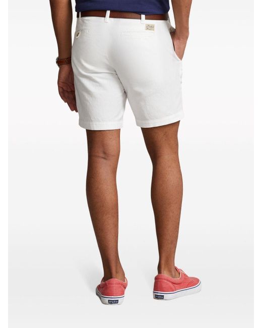 Polo Ralph Lauren White Logo-appliqué Chino Shorts for men