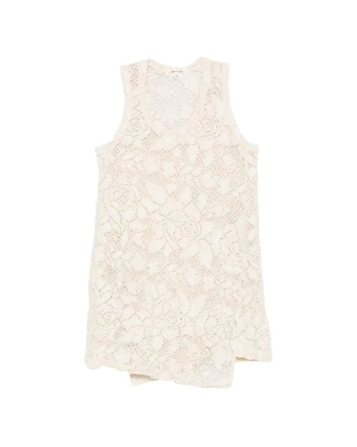 Comme des Garçons レディース ホワイト フローラルレース Tシャツ