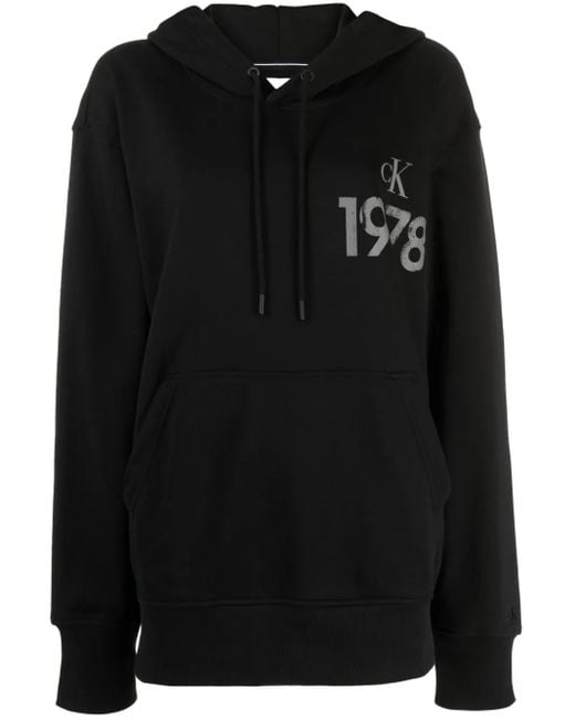 Calvin Klein Hoodie Met Logoprint in het Black