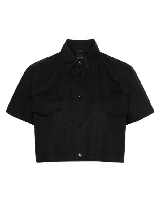 Pinko Black Short-sleeve Cotton Shirt