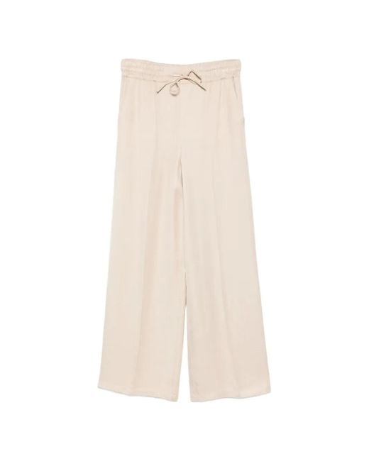 Marella White Pantalon À Lien De Resserrage