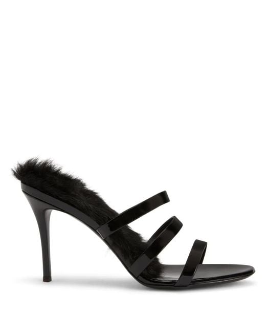 Giuseppe Zanotti Janette 115mm レザーミュール Black