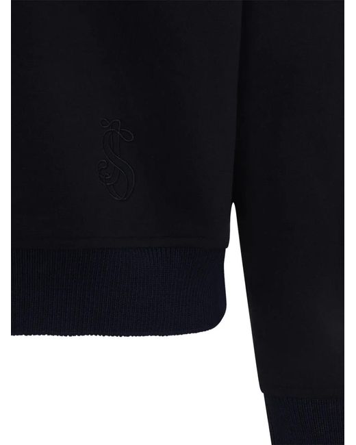 Jil Sander Blue Zip Collar Sweater for men