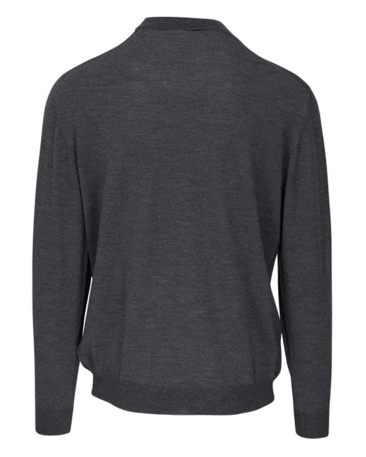 Fedeli Gray Turtleneck Wool Sweater for men