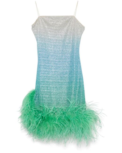 Osree Lumiere Shade Plumage Mini Dress in Green | Lyst