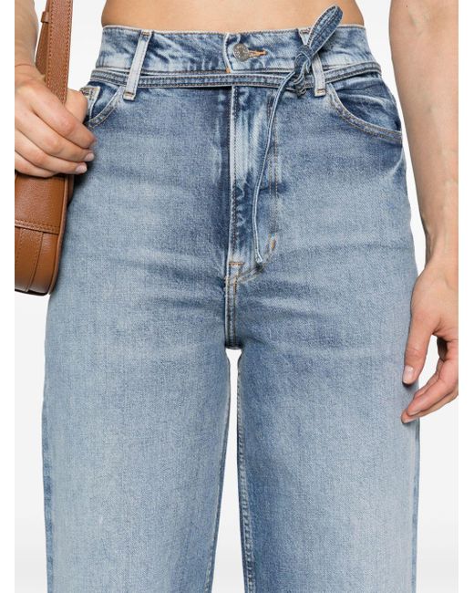 Boss Blue Marlene Cropped-Jeans mit hohem Bund