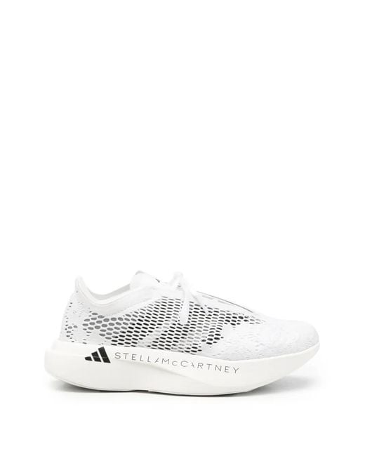 Adidas By Stella McCartney White Adizero Evo Sl Lace-Panelled Chunky Sneakers