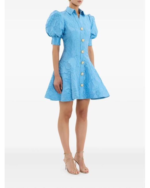 Robe Courte À Manches Bouffantes Rebecca Vallance en coloris Blue