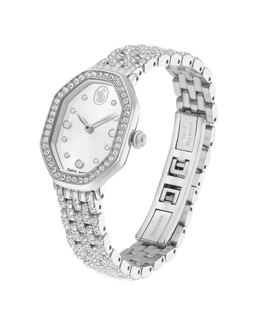 Swarovski White Dextera Crystal-Embellished Octagonal 32Mm Watch