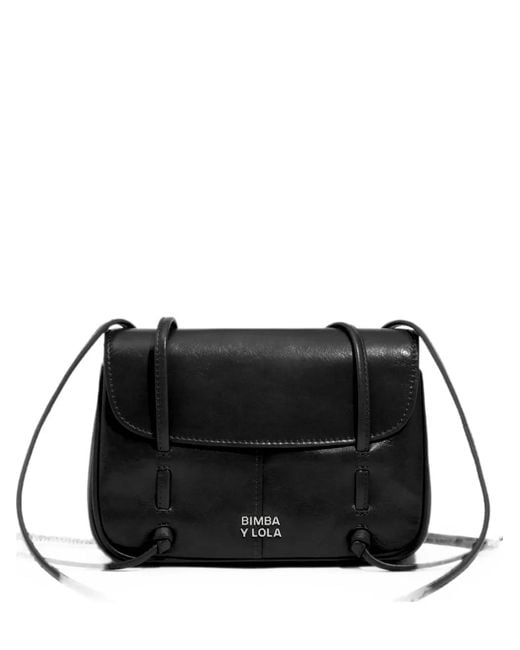 Bimba Y Lola Black Leather Mini Flap Bag