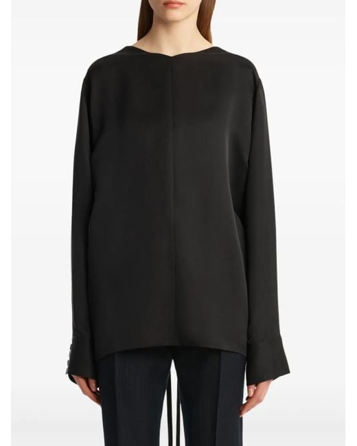 Khaite Top Met Gestrikte Rug En Lange Mouwen in het Black