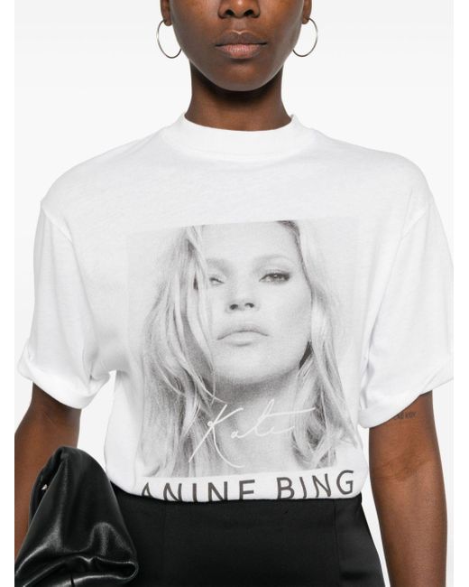Anine Bing Kate Moss T-shirt in het White