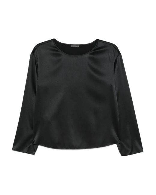 Top Con Maniche A 3/4 di Emporio Armani in Black