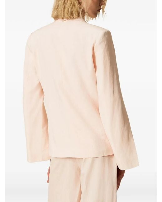 Twinset Pink Double-Breasted Blazer