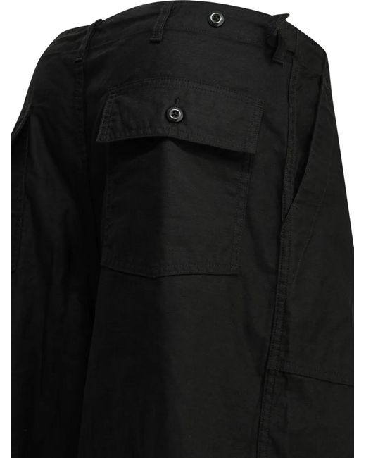 Needles Black Pantalon Ample À Lien De Resserrage for men