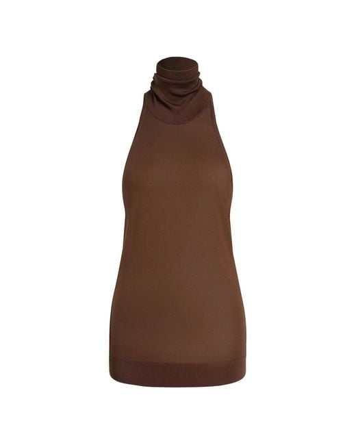 12 STOREEZ Brown Saori Silk Top
