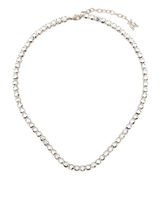 AMINA MUADDI Natural Tennis Crystal-embellished Necklace