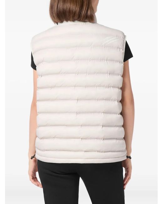Philipp Plein White High-Neck Sleeveless Gilet