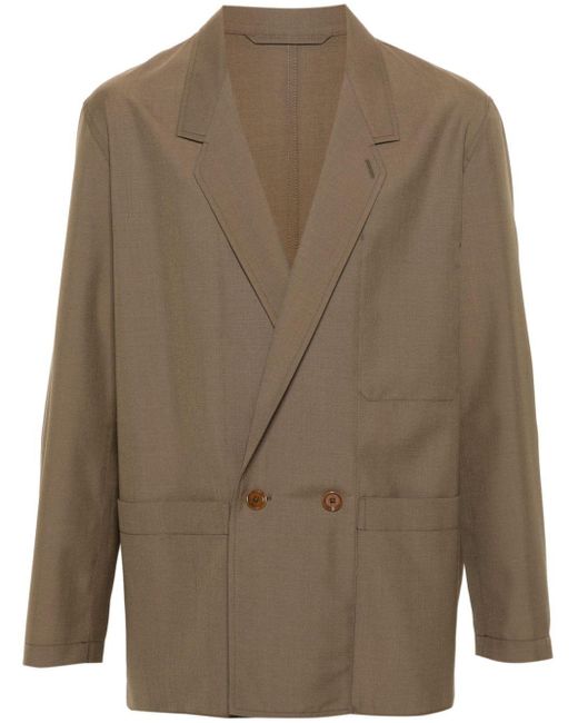 Lemaire Brown Double-breasted Blazer for men