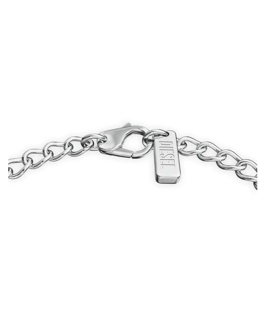 DIESEL White Bracelet À Logo D Émaillé