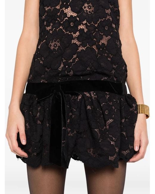 retroféte Black Cicely Lace Mini Dress