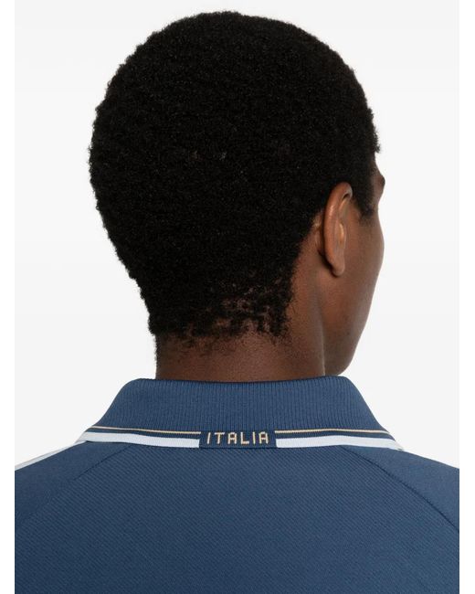 Adidas Blue X Italia Stripe-Detail Zip-Fastening Sweatshirt for men