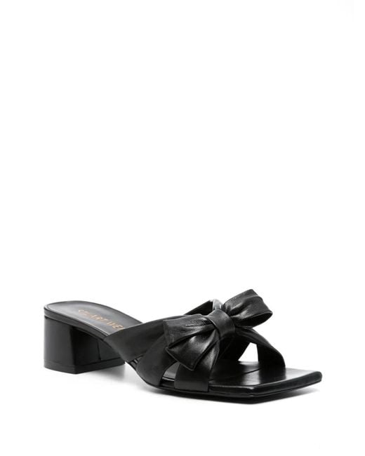 Stuart Weitzman Black Sofia Leather Sandals