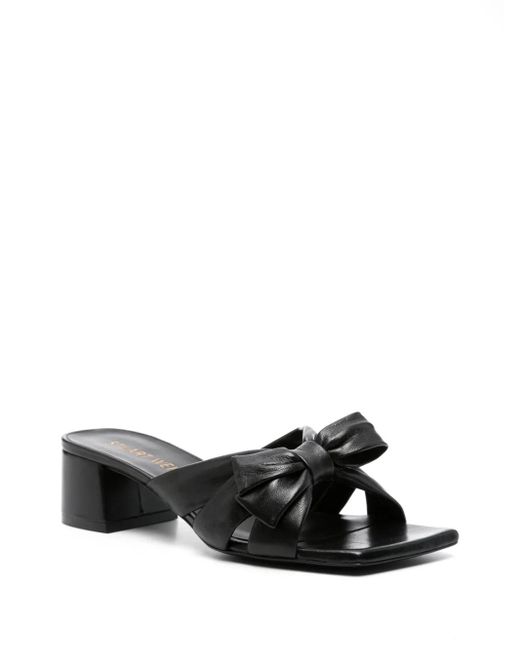 Stuart Weitzman Black Sofia Leather Sandals
