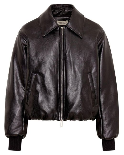 Nicholas Black Frida Faux-leather Bomber Jacket