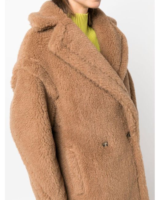 Max Mara Brown Teddy Fleece Double-breasted Coat