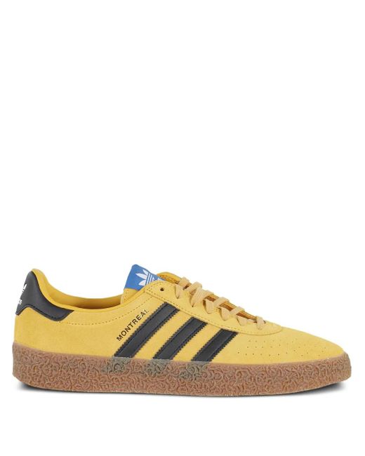 Adidas Yellow Montreal Suede-Leather Sneakers for men