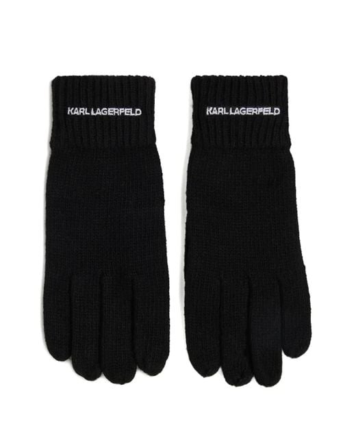 Guantes K/Essential con logo Karl Lagerfeld de hombre de color Black