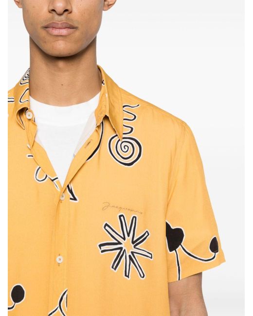 Camisa Mello con estampado en espiral Jacquemus de hombre de color Yellow