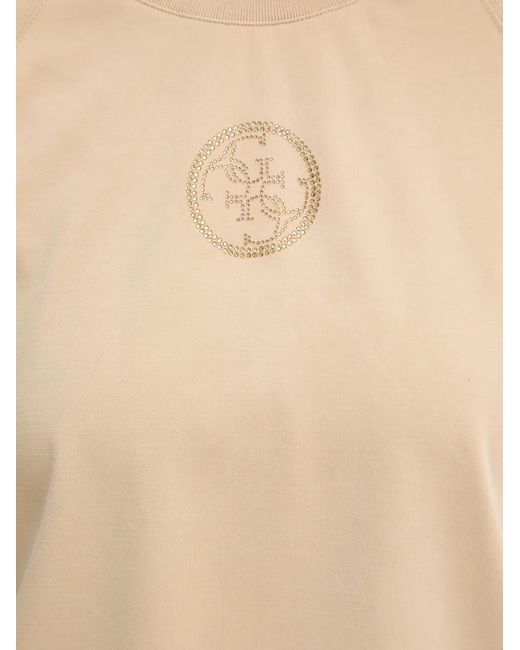 Guess Natural Logo-Embellished Round-Neck Sweatshirt