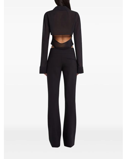 Courreges Black Cropped Cotton Shirt