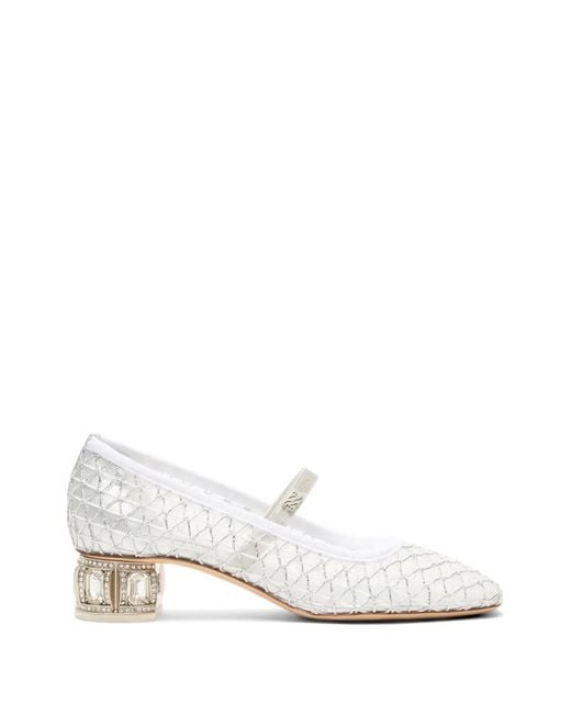 Casadei White Belle Epoque Heeled Pumps