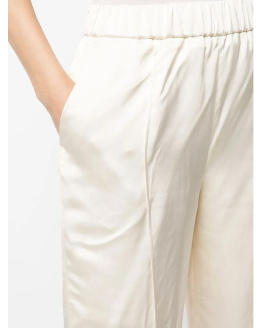 Jil Sander White Elasticated-Waist Wide-Leg Trousers