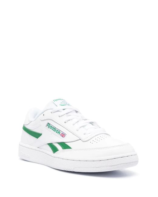 Reebok White Logo-Patch Leather Low-Top Sneakers for men