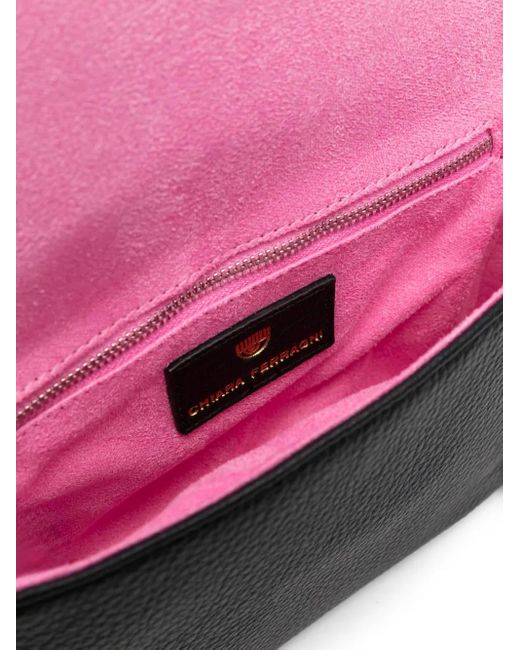 Bolso de hombro con placa Eyelike Chiara Ferragni de color Black