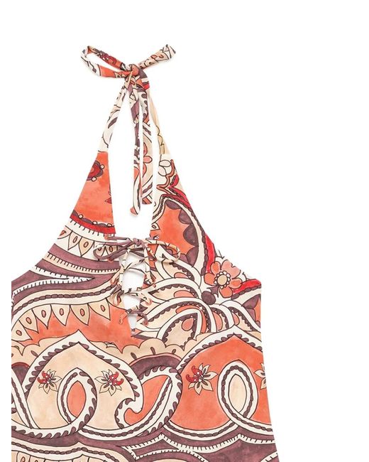 Maliparmi Red Geometric-Pattern Top