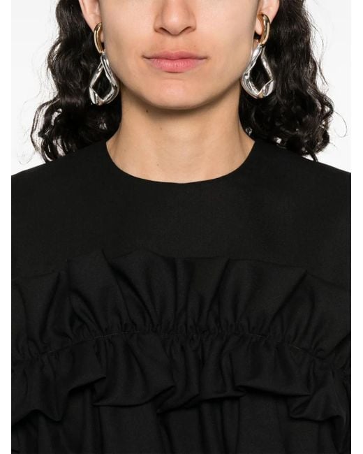 Top Corto Con Ruches di Noir Kei Ninomiya in Black