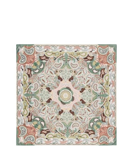 Bimba Y Lola Metallic Paisley-Print Scarf