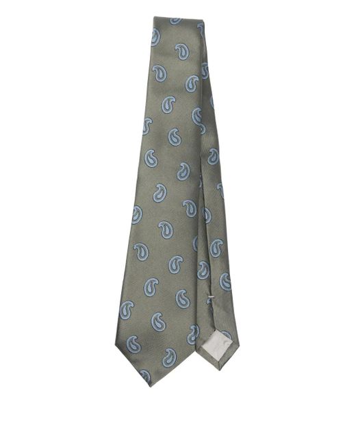 Corbata de seda con estampado de cachemira Giorgio Armani de hombre de color White